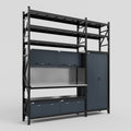 M21 Modular Work Bench with Shelves - H3100mm x W2880mm | Stainless WBT | Dark Grey