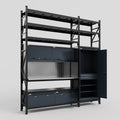 M21 Modular Work Bench with Shelves - H3100mm x W2880mm | Stainless WBT | Dark Grey