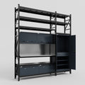 M21 Modular Work Bench with Shelves - H3100mm x W2880mm | Stainless WBT | Dark Grey