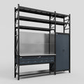 M21 Modular Work Bench with Shelves - H3100mm x W2880mm | Stainless WBT | Dark Grey