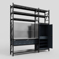 M21 Modular Work Bench with Shelves - H3100mm x W2880mm | Stainless WBT | Dark Grey