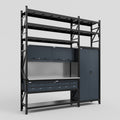 M21 Modular Work Bench with Shelves - H3100mm x W2880mm | Stainless WBT | Dark Grey