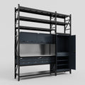 M21 Modular Work Bench with Shelves - H3100mm x W2880mm | Stainless WBT | Dark Grey
