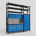 M21 Modular Work Bench with Shelves - H3100mm x W2880mm