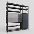 M21 Modular Work Bench with Shelves - H3100mm x W2880mm | Stainless WBT | Dark Grey