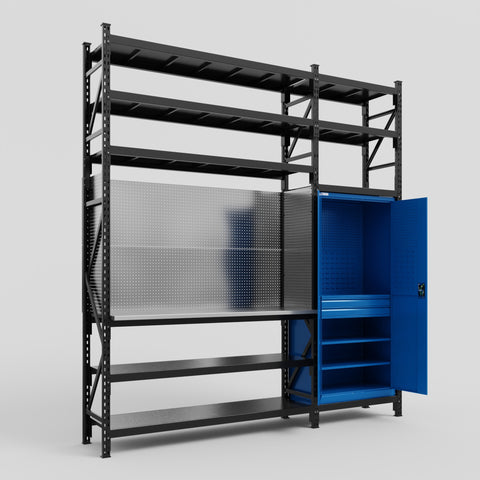 M21 Modular Work Bench with Shelves - H3100mm x W2880mm