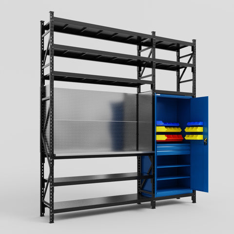 M21 Modular Work Bench with Shelves - H3100mm x W2880mm
