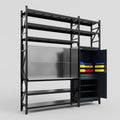 M21 Modular Work Bench with Shelves - H3100mm x W2880mm | Stainless WBT | Dark Grey