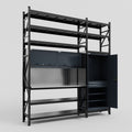 M21 Modular Work Bench with Shelves - H3100mm x W2880mm | Stainless WBT | Dark Grey