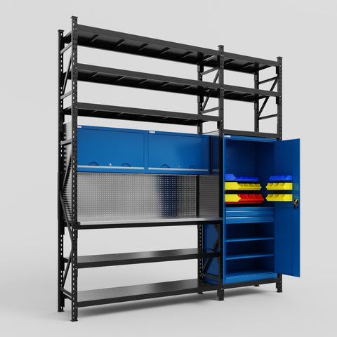 M21 Modular Work Bench with Shelves - H3100mm x W2880mm