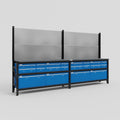 M22 Modular Work Bench - H2100mm x W3780mm | Laminate WBT | Blue