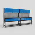 M22 Modular Work Bench - H2100mm x W3780mm | Laminate WBT | Blue