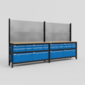 M22 Modular Work Bench - H2100mm x W3780mm | MDF WBT | Blue