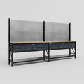 M22 Modular Work Bench - H2100mm x W3780mm | MDF WBT | Dark Grey