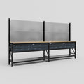 M22 Modular Work Bench - H2100mm x W3780mm | MDF WBT | Dark Grey