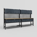 M22 Modular Work Bench - H2100mm x W3780mm | MDF WBT | Dark Grey