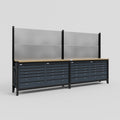 M22 Modular Work Bench - H2100mm x W3780mm | MDF WBT | Dark Grey