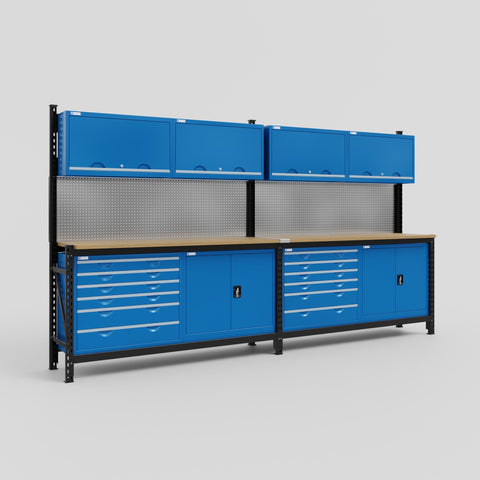 M22-2 Modular Work Bench - H2100mm x W3780mm | MDF WBT | Blue