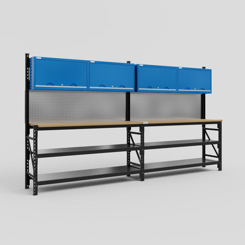 M22 Modular Work Bench - H2100mm x W3780mm | MDF WBT | Blue