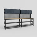 M22 Modular Work Bench - H2100mm x W3780mm | MDF WBT | Dark Grey