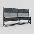 M22 Modular Work Bench - H2100mm x W3780mm | Stainless WBT | Dark Grey