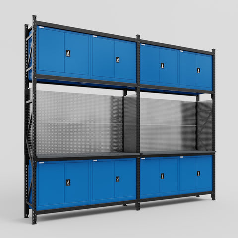 M22 Modular Work Bench - H3100mm x W3780mm | Laminate WBT | Blue