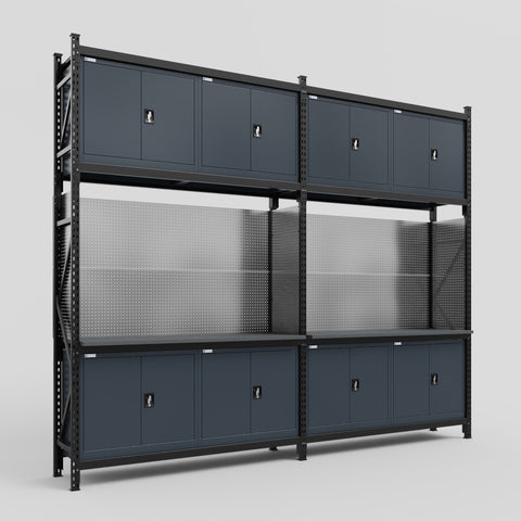M22 Modular Work Bench - H3100mm x W3780mm | Laminate WBT | Dark Grey