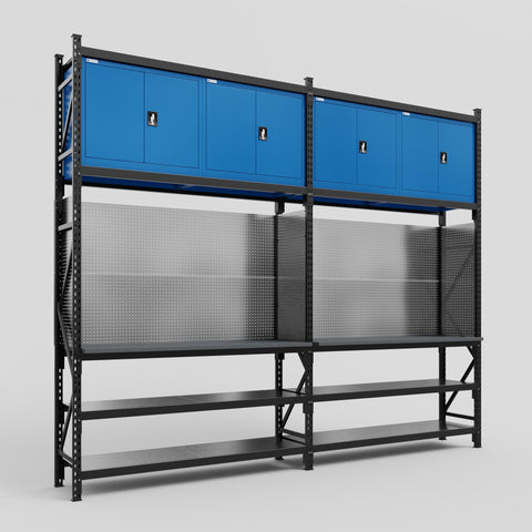 M22 Modular Work Bench - H3100mm x W3780mm | Laminate WBT | Blue