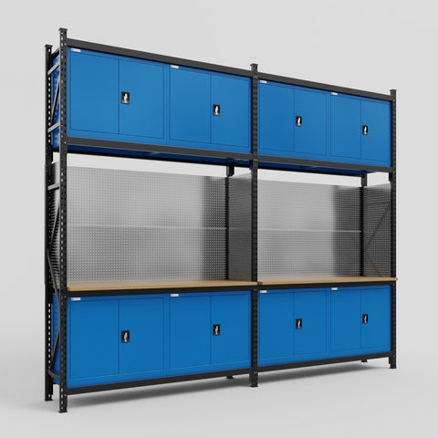 M22 Modular Work Bench - H3100mm x W3780mm | MDF WBT | Blue