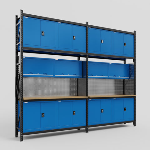 M22 Modular Work Bench - H3100mm x W3780mm | MDF WBT | Blue