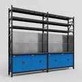 M22 Modular Work Bench with Shelves - H3100mm x W3780mm | Laminate WBT | Blue