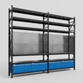 M22 Modular Work Bench with Shelves - H3100mm x W3780mm | Laminate WBT | Blue