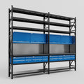 M22 Modular Work Bench with Shelves - H3100mm x W3780mm | Laminate WBT | Blue