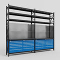 M22 Modular Work Bench with Shelves - H3100mm x W3780mm | Laminate WBT | Blue