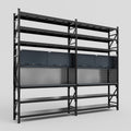 M22 Modular Work Bench with Shelves - H3100mm x W3780mm | Laminate WBT | Dark Grey