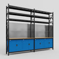 M22 Modular Work Bench with Shelves - H3100mm x W3780mm | MDF WBT | Blue