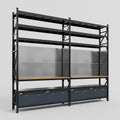 M22 Modular Work Bench with Shelves - H3100mm x W3780mm | MDF WBT | Dark Grey