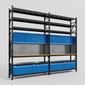 M22 Modular Work Bench with Shelves - H3100mm x W3780mm | MDF WBT | Blue