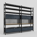 M22 Modular Work Bench with Shelves - H3100mm x W3780mm | MDF WBT | Dark Grey