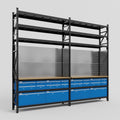 M22 Modular Work Bench with Shelves - H3100mm x W3780mm | MDF WBT | Blue