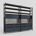M22 Modular Work Bench with Shelves - H3100mm x W3780mm | MDF WBT | Dark Grey