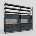 M22 Modular Work Bench with Shelves - H3100mm x W3780mm | MDF WBT | Dark Grey