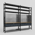 M22 Modular Work Bench with Shelves - H3100mm x W3780mm | MDF WBT | Dark Grey