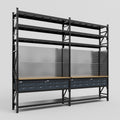 M22 Modular Work Bench with Shelves - H3100mm x W3780mm | MDF WBT | Dark Grey