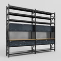 M22 Modular Work Bench with Shelves - H3100mm x W3780mm | MDF WBT | Dark Grey