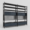 M22 Modular Work Bench with Shelves - H3100mm x W3780mm | Stainless WBT | Dark Grey
