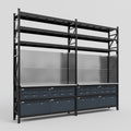 M22 Modular Work Bench with Shelves - H3100mm x W3780mm | Stainless WBT | Dark Grey