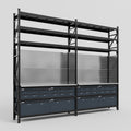 M22 Modular Work Bench with Shelves - H3100mm x W3780mm | Stainless WBT | Dark Grey