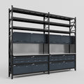 M22 Modular Work Bench with Shelves - H3100mm x W3780mm | Laminate WBT | Dark Grey