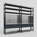 M22 Modular Work Bench with Shelves - H3100mm x W3780mm | Stainless WBT | Dark Grey